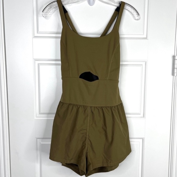 Free People Righteous Runsie Olive Green - L - Picture 3 of 4